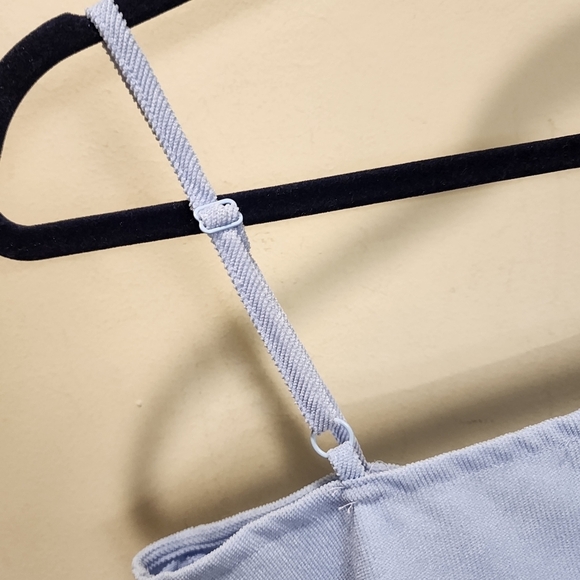 CIDER blue Solid Corduroy Crop Corsets Top size M - Picture 8 of 9